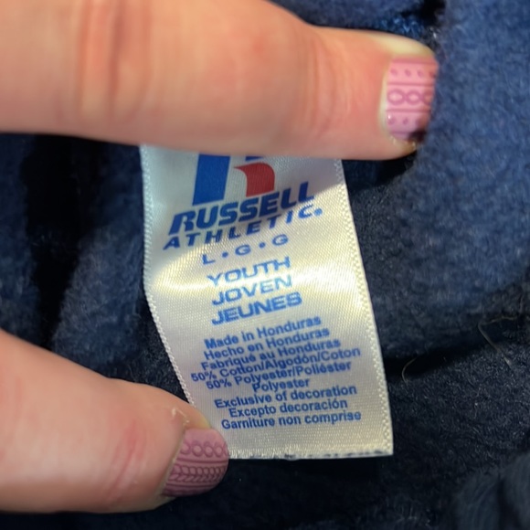 Boys Russell Athletic navy sweat pants size YL - Picture 3 of 5